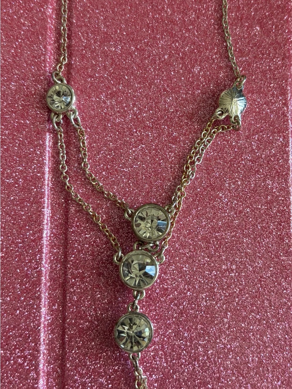 Silver Layered Drop Necklace with Orb Accents